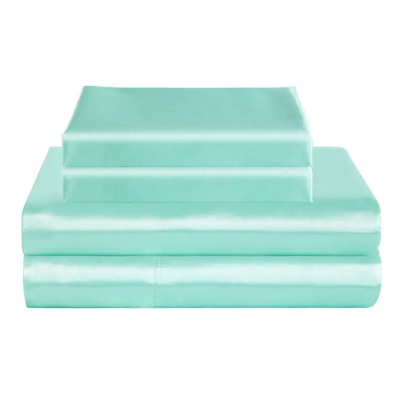 Luxury Satin Cooling Bed Sheet Set - 3 Piece Deep Pocket Silky Soft Bedding for Better Sleep - Image 19
