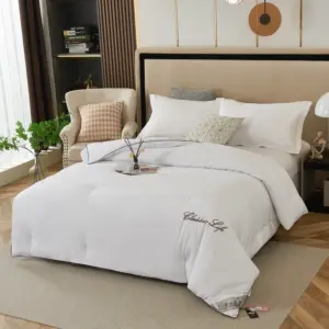 100% Mulberry Silk Comforter - Queen/King Luxury All-Season Quilted Duvet for Temperature Regulation