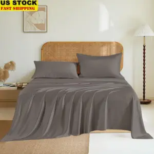 100% Mulberry Silk Bed Sheet Set - 4-Piece Luxury Bedding with Deep Pocket Sheets for Ultimate Sleep Comfort