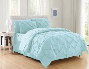 Luxury 8-Piece Bed-in-a-Bag Comforter Set - Full/Queen Size Silky Soft Bedding with Storage Pockets