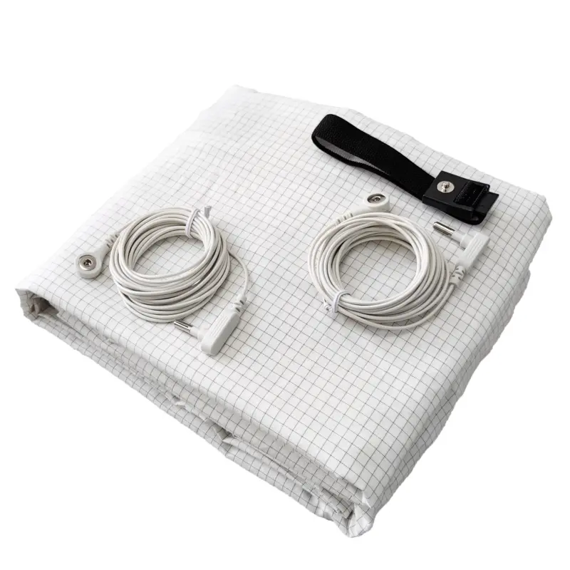 Premium Silver Fiber Earthing Fitted Sheet - Antistatic Grounded Bedding for Improved Sleep and Health - Image 2