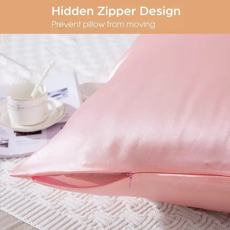 100% Mulberry Silk Pillowcase - Standard Size Luxury Bedding with Hidden Zipper for Hair & Skin Care - Image 2