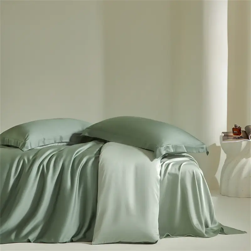 100% Mulberry Silk Bedding Set - Queen King Double Luxury Duvet Cover 4-Piece Linen Collection - Image 12