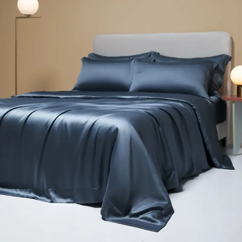 100% Pure Silk Bedding Set - Queen/King Dark Gray Luxury Bedding for Healthy Sleep - Image 15
