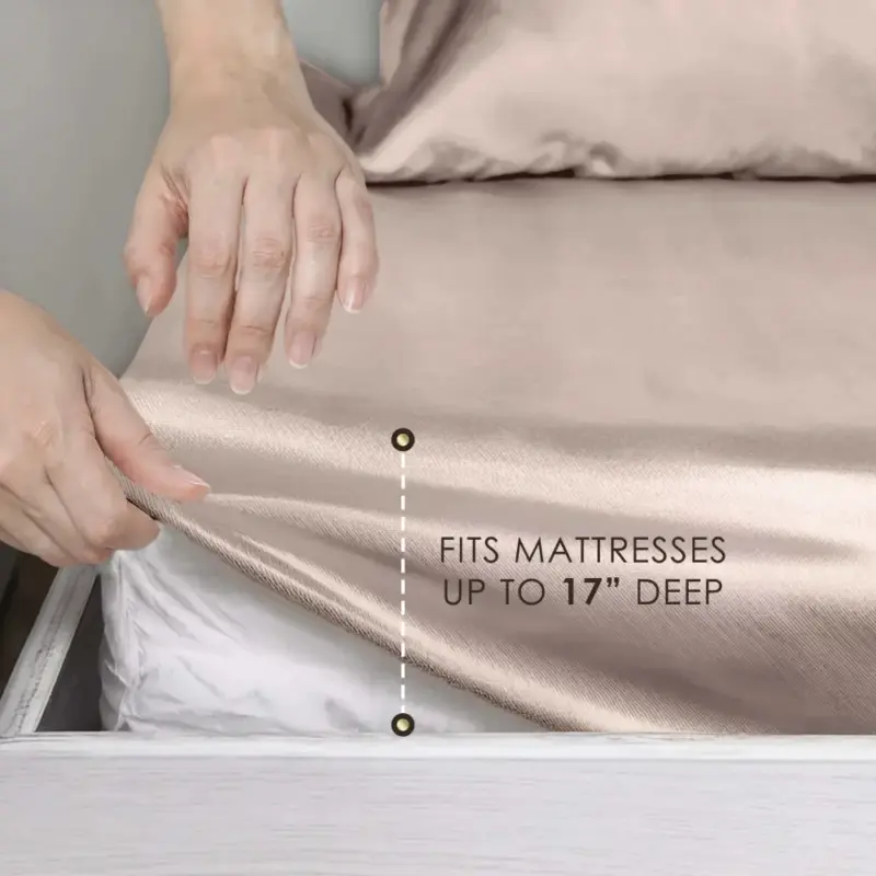 Satin Silk Full Sheet Set - 4-Piece Soft Breathable Bedding for Hair & Skin Protection - Image 3