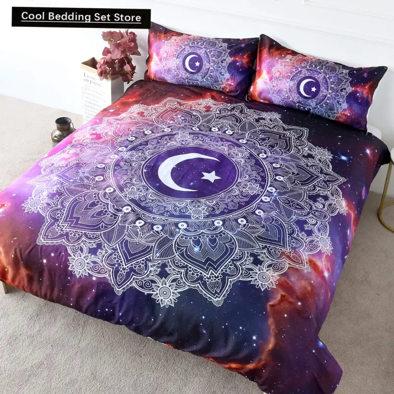 Bohemian Mandala Duvet Cover Set - Queen/King Size Luxury Bedding with Pillowcases for Vibrant Home Décor - Image 20