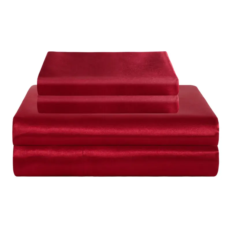 Luxury Satin Cooling Bed Sheet Set - 3 Piece Deep Pocket Silky Soft Bedding for Better Sleep - Image 13