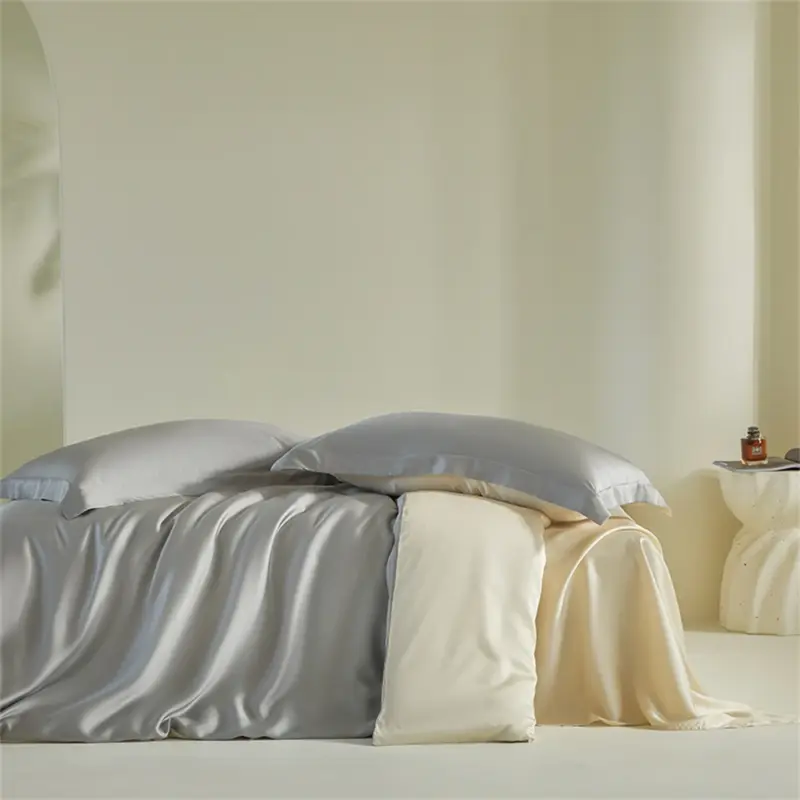 100% Mulberry Silk Bedding Set - Queen King Double Luxury Duvet Cover 4-Piece Linen Collection - Image 10