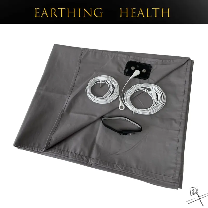 Silver Fiber Earthing Bed Sheet - 90x280cm Grounded Antistatic Cotton Blend for Better Sleep