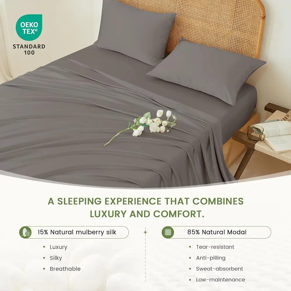 Low-impact silk bedding with eco-friendly production benefits