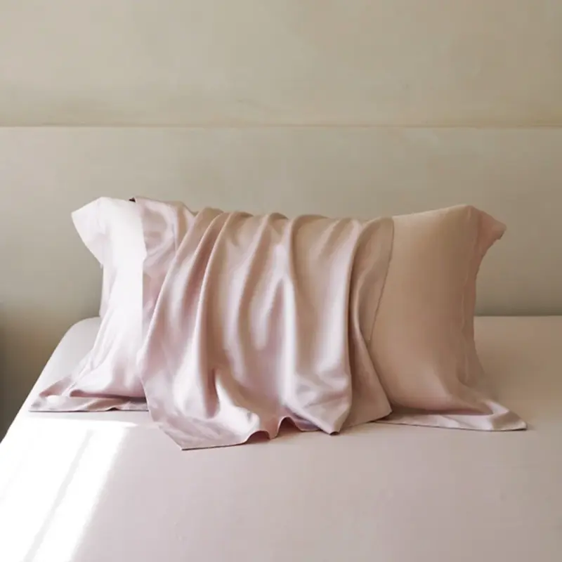 100% Pure Silk Duvet Cover Set - Pink Luxury Bedding Set with Pillowcases for Healthy Skin - Image 6
