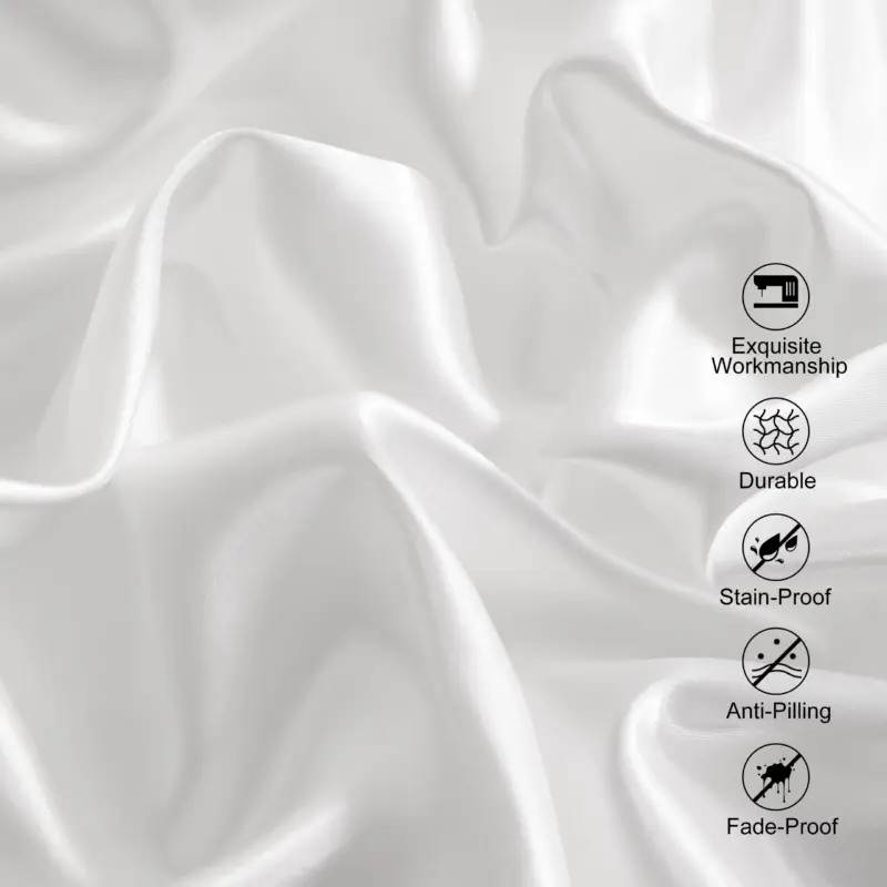 Luxury Satin Cooling Bed Sheet Set - 3 Piece Deep Pocket Silky Soft Bedding for Better Sleep - Image 5