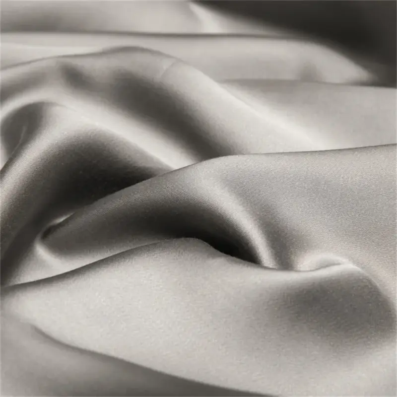 100% Pure Silk Bedding Set - Queen/King Dark Gray Luxury Bedding for Healthy Sleep - Image 5