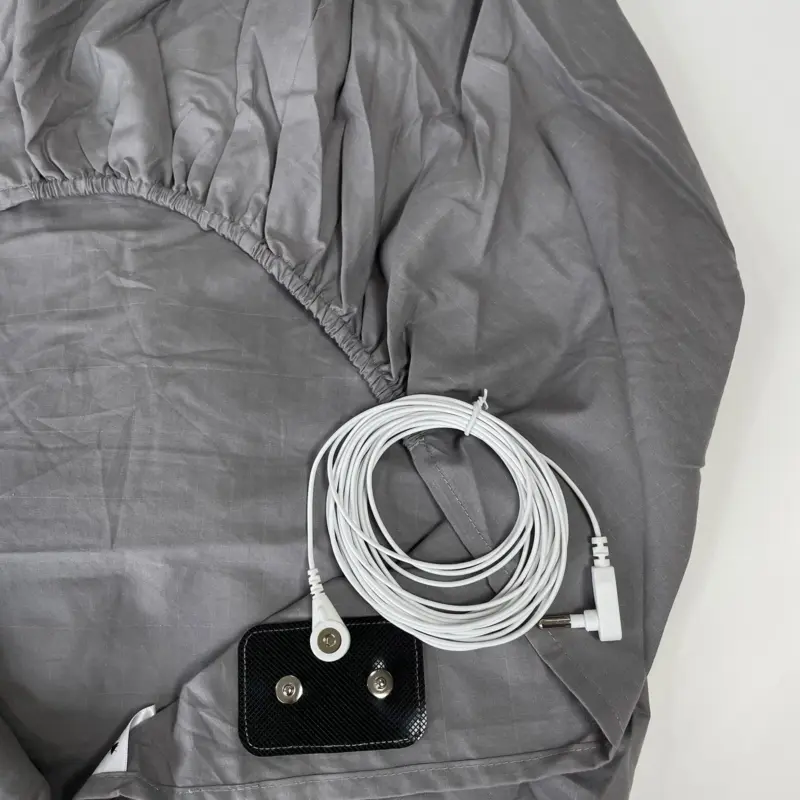 Silver Fiber Fitted Sheet - Grounded Earthing Bedding with Conductive Cord for Better Sleep - Image 3
