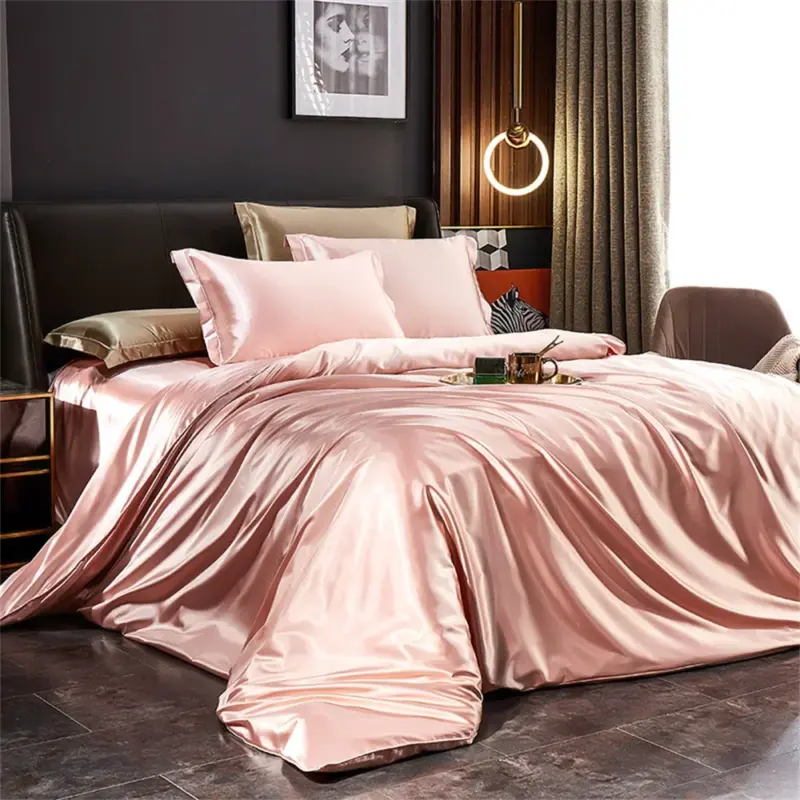 Luxury Satin Silk Bedding Set - Queen King Twin Size 4-Piece Cooling Duvet Cover Set for Year-Round Comfort - Image 9