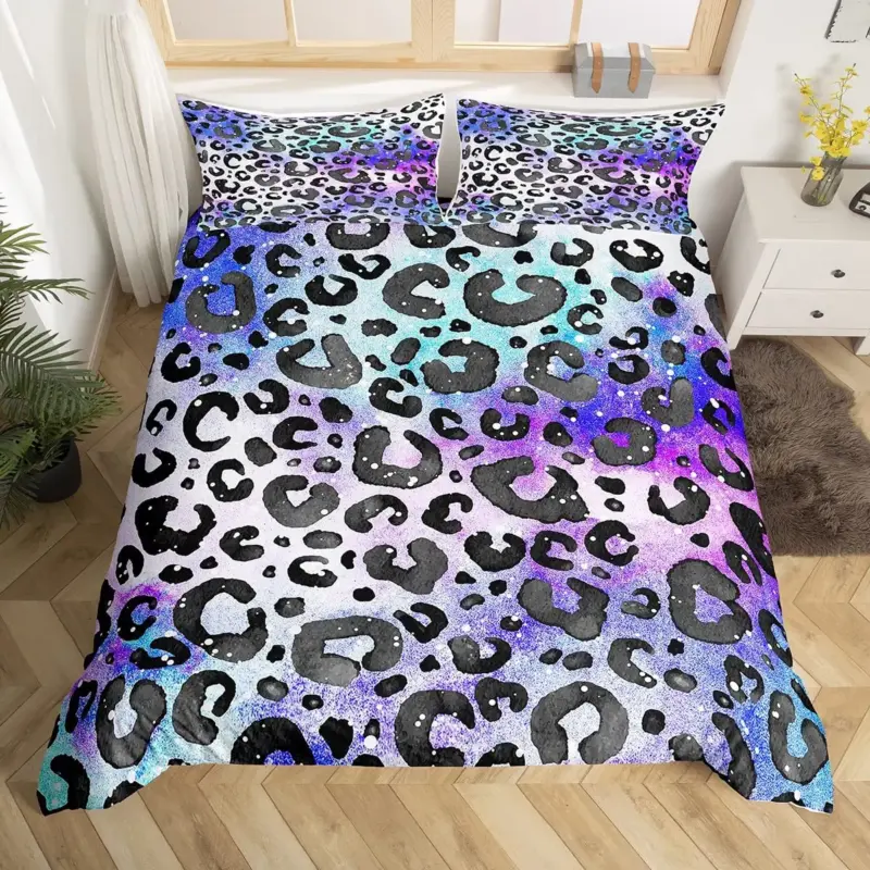 Luxury Leopard Print Bedding Set - 3-Piece Duvet Cover with Pillowcases for All Bed Sizes - Image 18