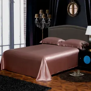 30MM Pure Mulberry Silk Flat Sheet - Queen Size Luxury Cooling Bedding for Skin Protection