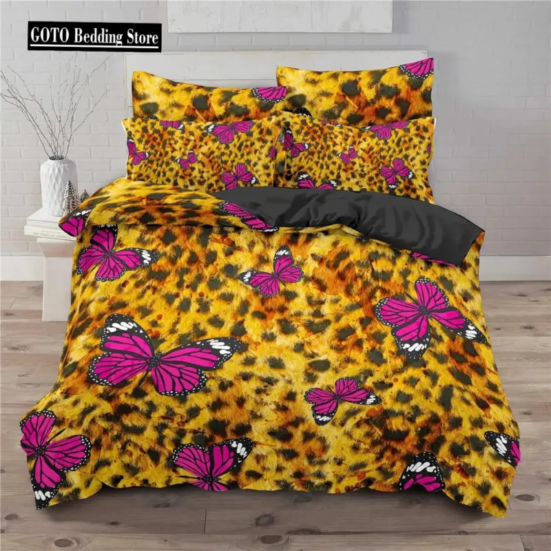 Luxury Bamboo Microfiber Duvet Cover Set - Queen Size Leopard Print 3-Piece Bedding with Pillowcases - Image 13