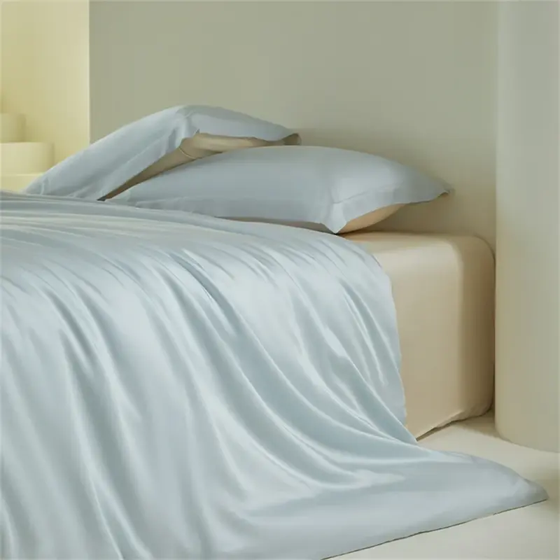 100% Mulberry Silk Bedding Set - Luxury 4-Piece Queen King Size Cooling Duvet Cover for Healthy Skin - Image 9
