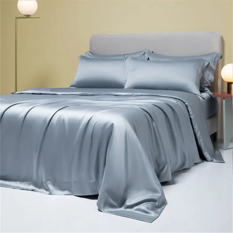 100% Pure Silk Bedding Set - Queen/King Dark Gray Luxury Bedding for Healthy Sleep - Image 10