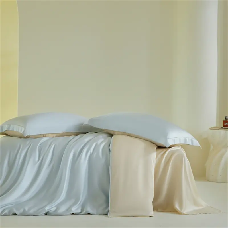 100% Mulberry Silk Bedding Set - Queen King Double Luxury Duvet Cover 4-Piece Linen Collection - Image 7