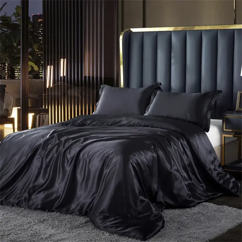 Luxury Satin Silk Bedding Set - Queen King Twin Size 4-Piece Cooling Duvet Cover Set for Year-Round Comfort - Image 10