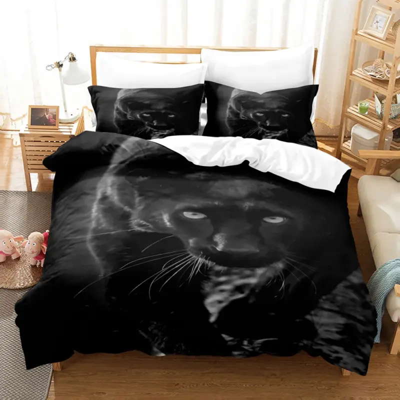 Safari Leopard Duvet Cover Set - Queen/King Size 3D Print Animal Bedding for Kids & Adults - Image 11